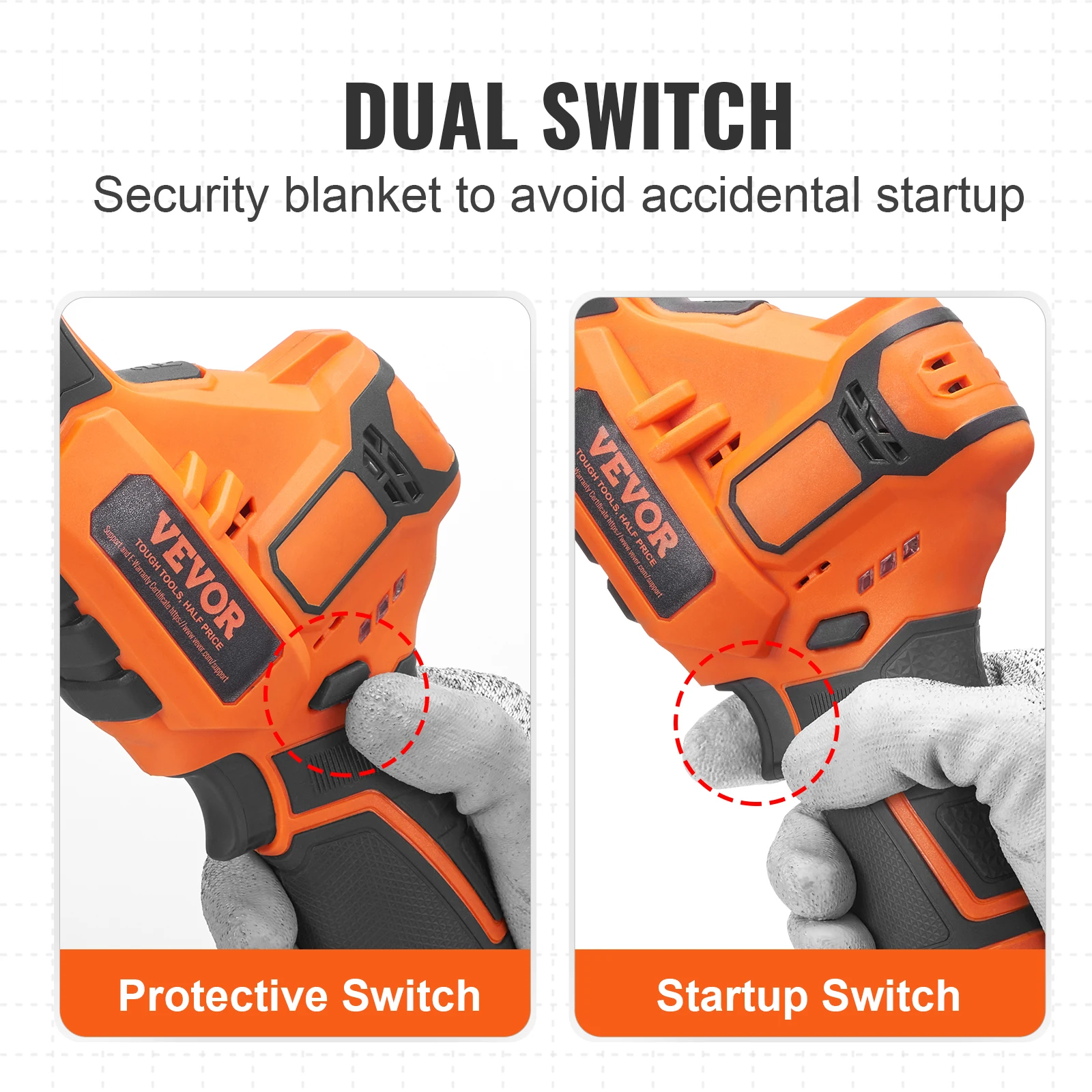 VEVOR 0-2700RPM Cordless Reciprocating Saw Variable Speed 0.8in Stroke Fast Cutting 12V 45 Mins Fast Wireless Charging