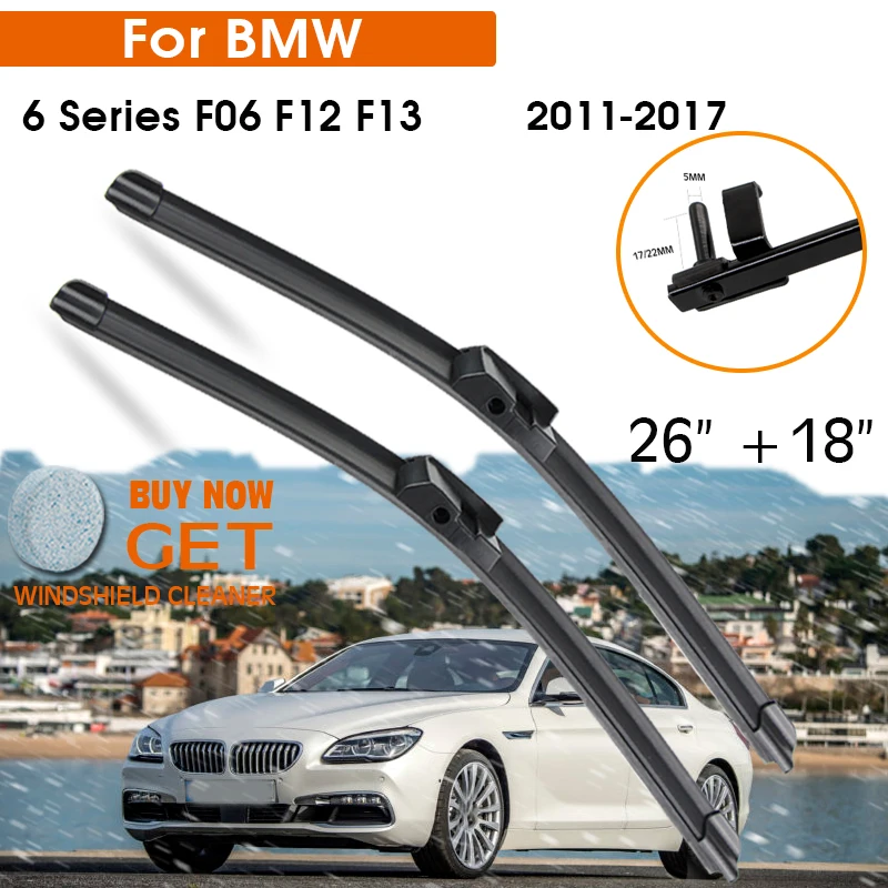 

Car For BMW 6 Series F06 F12 F13 2011-2017 Windshield Rubber Silicon Refill Front Window Wiper 26"+18" LHD RHD Auto Accessorie