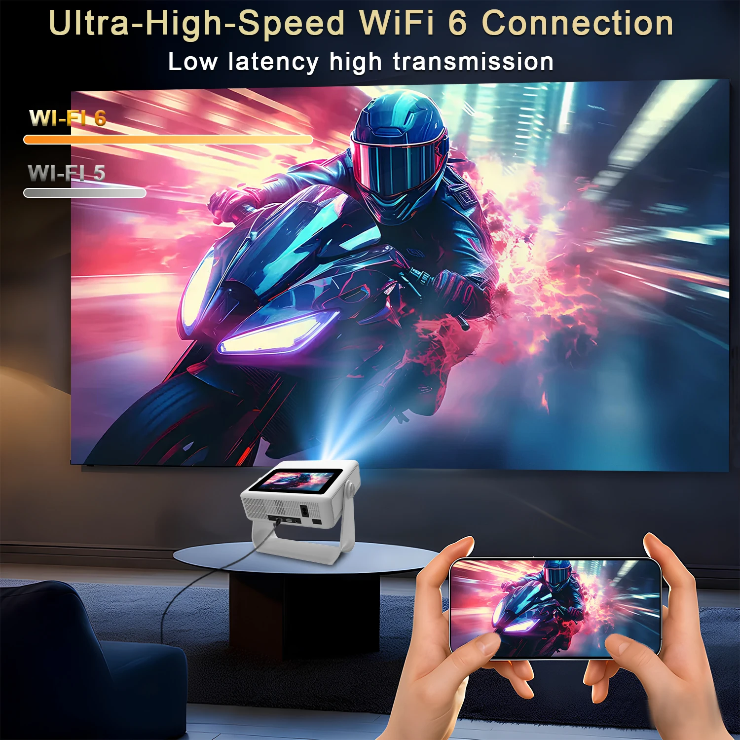 

Indoor Ice Sports Projector Android12 Wireless Cast Easy Setting For All Age Users
