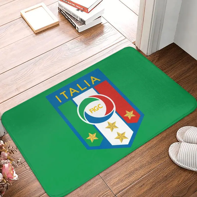 Italia Figc Mat Rug Carpet Anti-Slip Floor Mats Bedroom Italia Italy Figc World Champions 4 Stars Soccer Football Legends