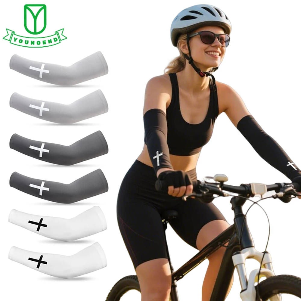 1Pair Sun Protection Cross Sleeves, UV Arm Sleeves for Men and Women Golf Cooling Arm Sleeves, Cycling Baseball Sun Sleeves