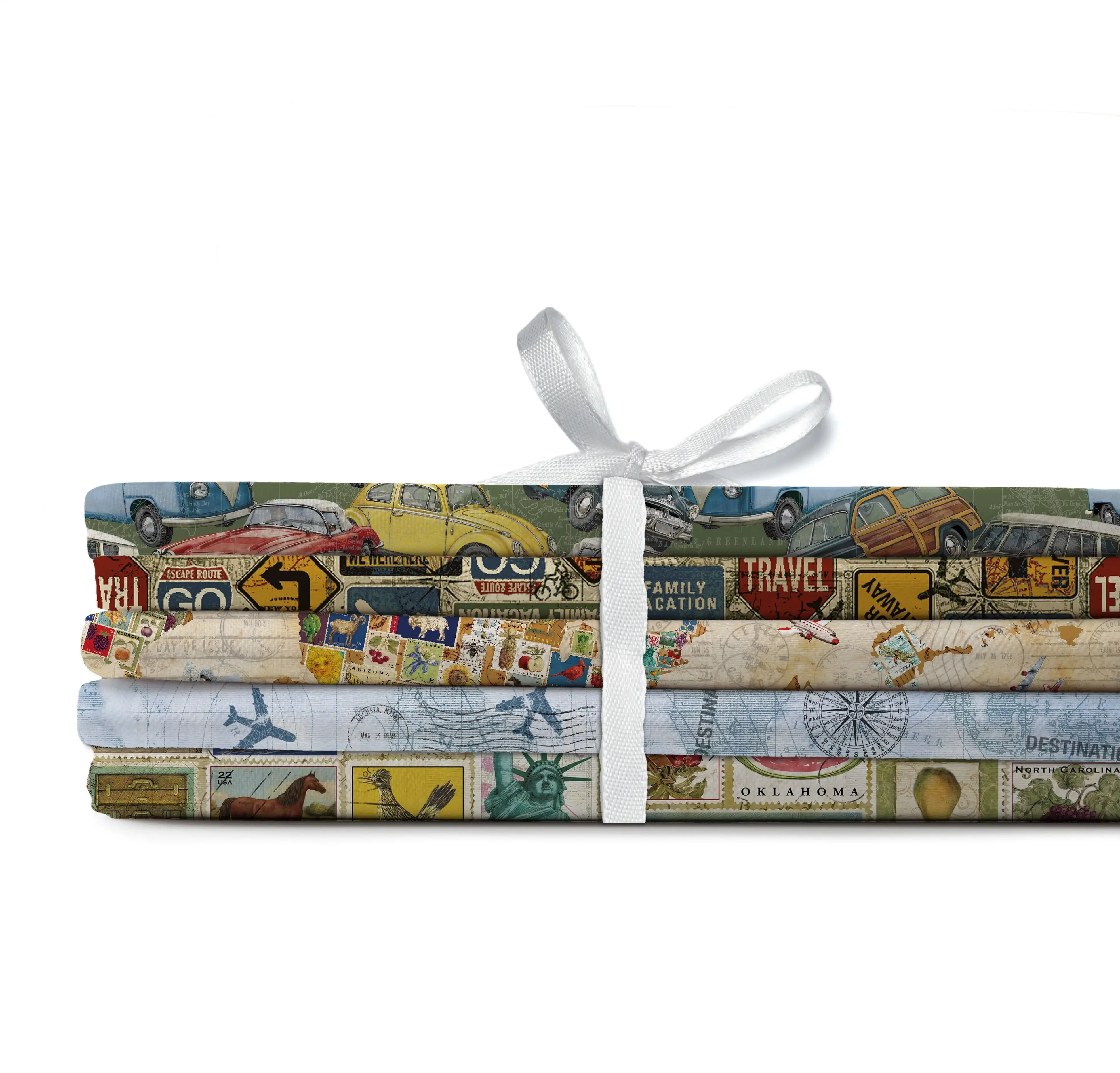 

Hot Sale.High quality 21"Vintage Travel Fat Quarter Bundle, 5 Pieces.Free shipping