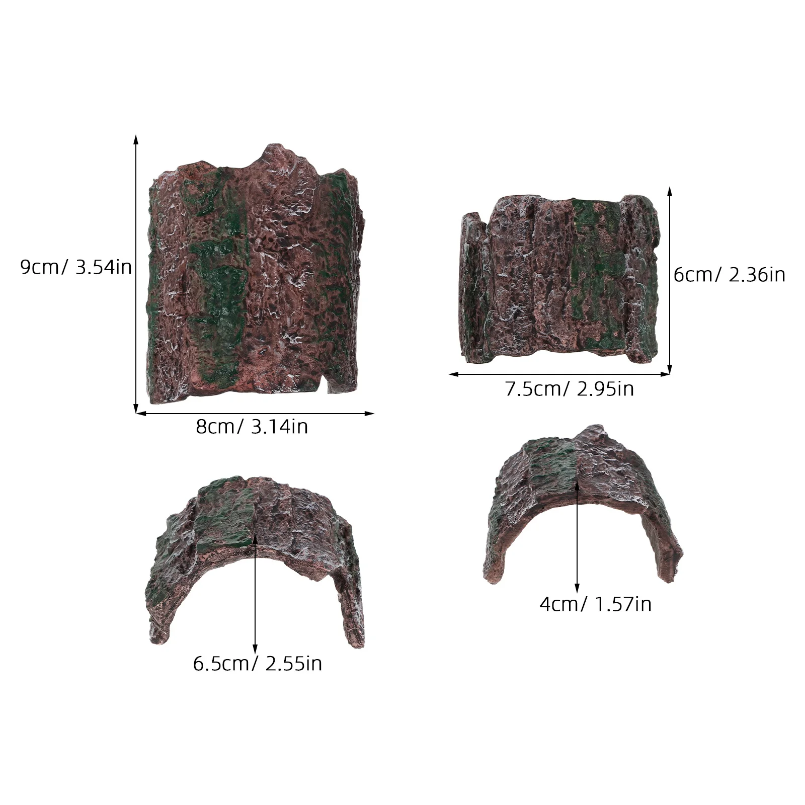 4 قطعة إخفاء الزواحف الكهف الطبيعي النباح تررم حوض السمك الديكور ل ليوبارد أبو بريص ثعبان العنكبوت بيتا سحلية المأوى إخفاء #6