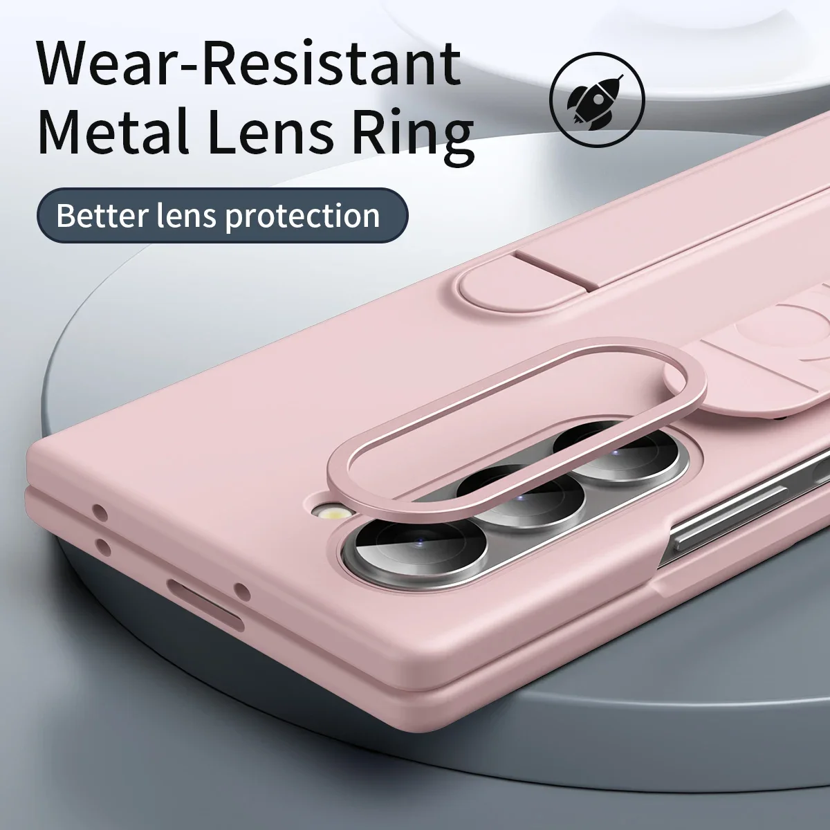 Skin Friendly Matte Silicone Wristband Bracket Case for Samsung Galaxy Z Fold 6 5 Optional with Tempered Glass Shockproof Cover