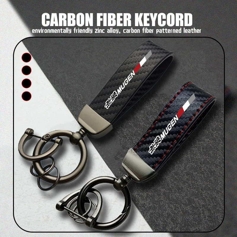 Carbon Fiber Car Logo Key Chains Keyring Emblem Key Rings For Honda Mugen DOHC Modulo Pilot Type-R Type-S VTEC INSPIRE