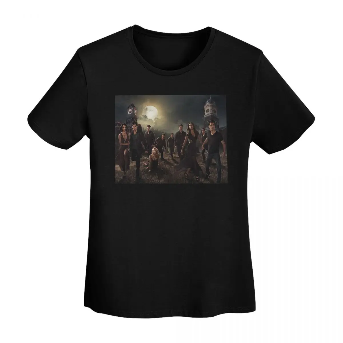 

The Vampire Diaries Damon Salvatore T-Shirt Women Short Sleeve T Shirts O-Neck Clothing Cotton Summer Tees Streetwear