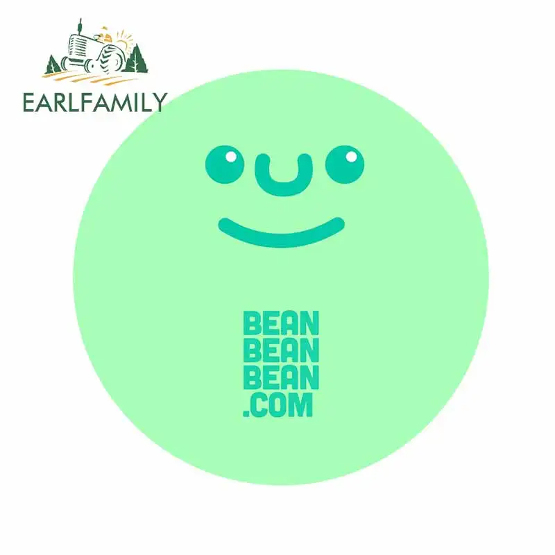 

EARLFAMILY 13см X 12.7см Наклейка для автомобиля Bean Green VAN, наклейка на багажник, мотоциклетная наклейка, мультяшная персонализированная наклейка на бампер