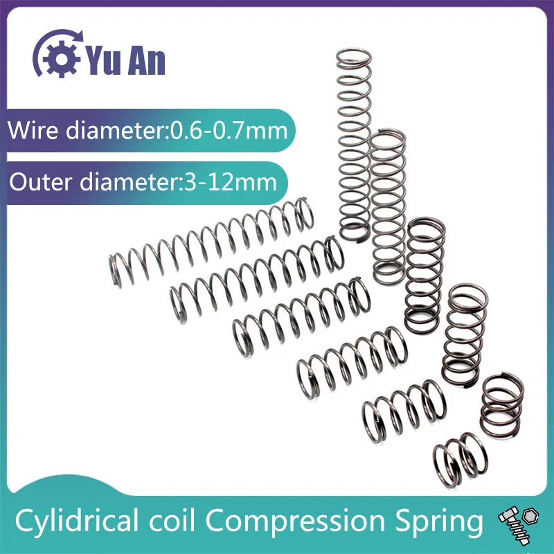 Cylidrical Coil Compression Spring，Y-Type Rotor Return Spring，High Quality 65MnSpring Steel, Wire Diameter 0.6-0.7MM