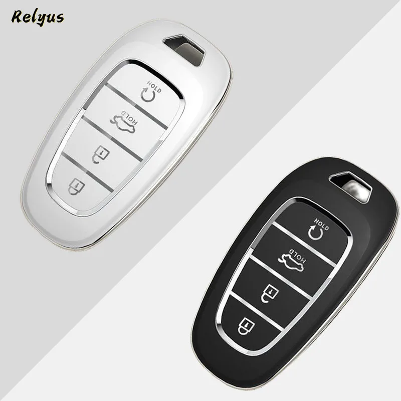 

TPU Car Key Case for Hyundai Tucson Solaris Sonata Hybrid NEXO NX4 Santafe dn8 4 Buttons 2020 2021 2022 Keyless Protection Cover