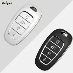 TPU Car Key Case for Hyundai Tucson Solaris Sonata Hybrid NEXO NX4 Santafe dn8 4 Buttons 2020 2021 2022 Keyless Protection Cover