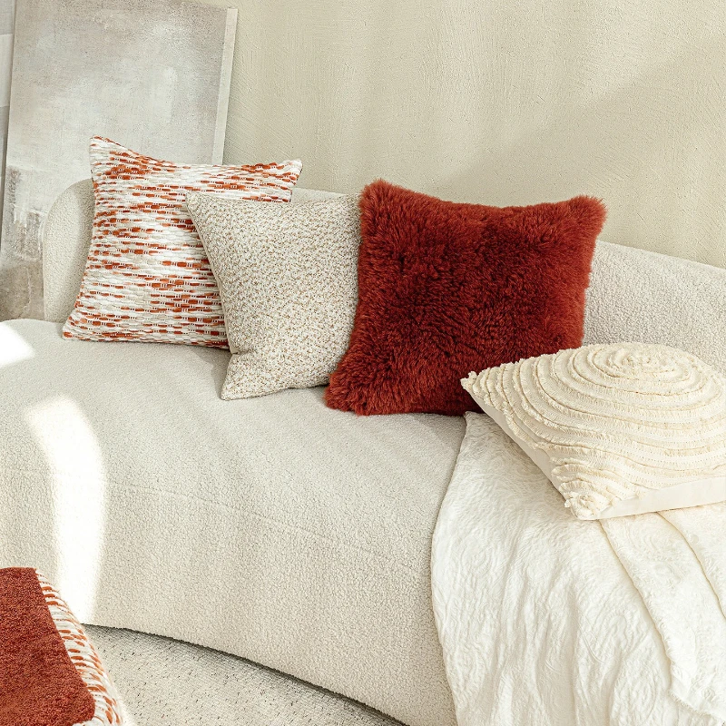 

Наволочка для декоративной подушки 45x45 см, оранжево-красная, с современным простым принтом, для дома