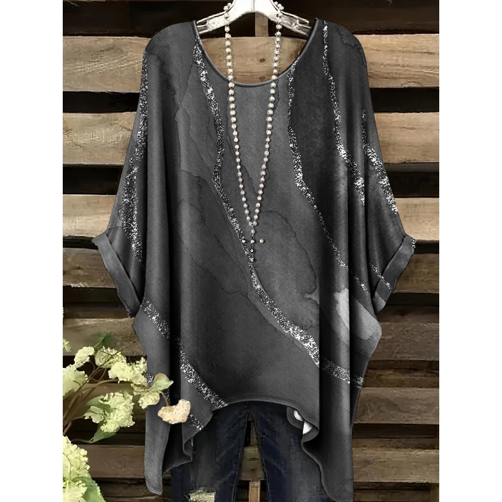 

Summer Simple Stripe Pattern Printin Graphic Tees Clothes Fashion Women's Vintage Short Sleeve T-Shirt Street Fashion Women Top