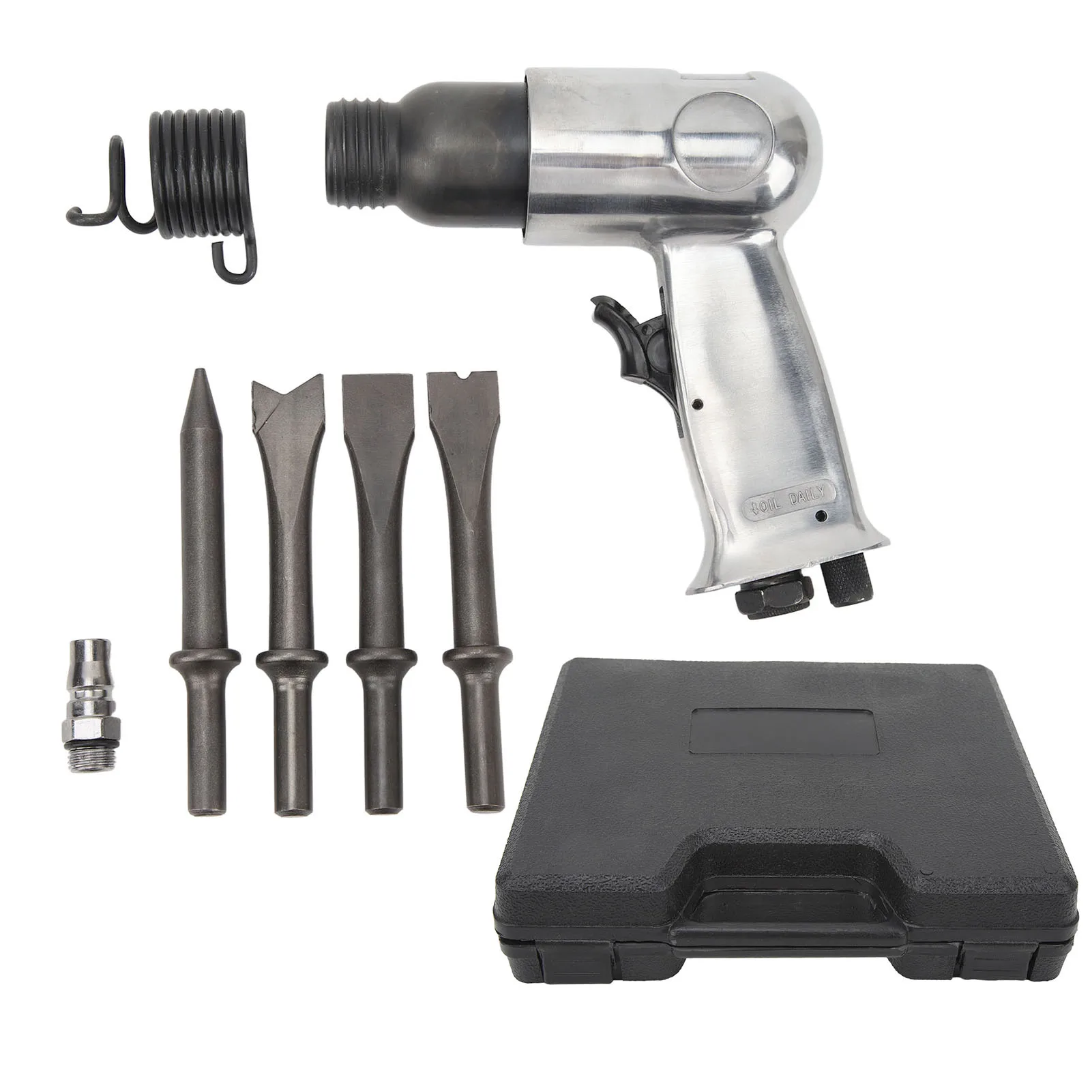 

Air Hammer Kit Heavy Duty Pneumatic Chisel Drill Tool Power Hammer for Car Repair Brake Pad Rust Removal 150mm Short Barrel