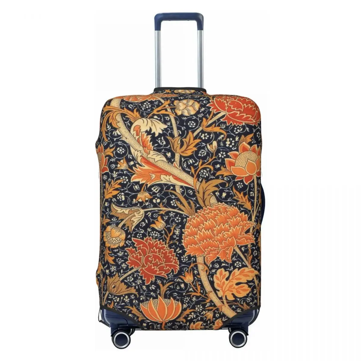 

Пользовательский William Morris Orange Cray с цветочным рисунком чехол для чемодана эластичный текстильный узор чехлы для багажа протектор для 18-32 дюймов