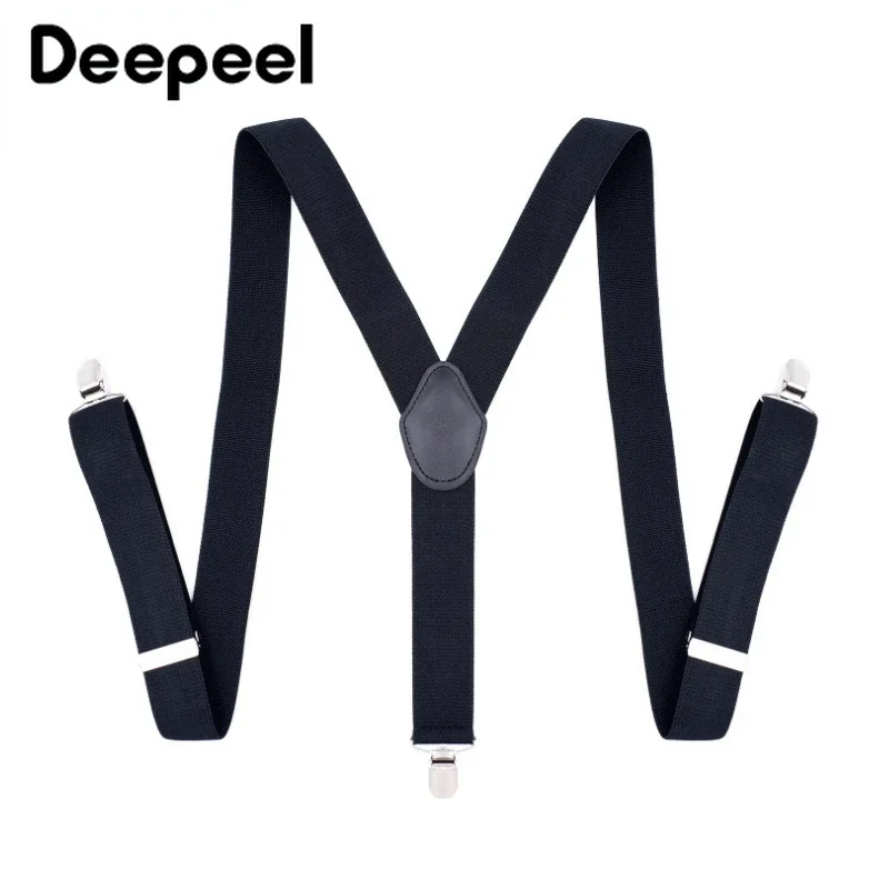 1Pc Deepeel 3.5X120cm Fashion Men's 3 Clips Metal Buckle Braces Adult Adjustable Lengthening Elastic Suit Pants Jeans Suspenders