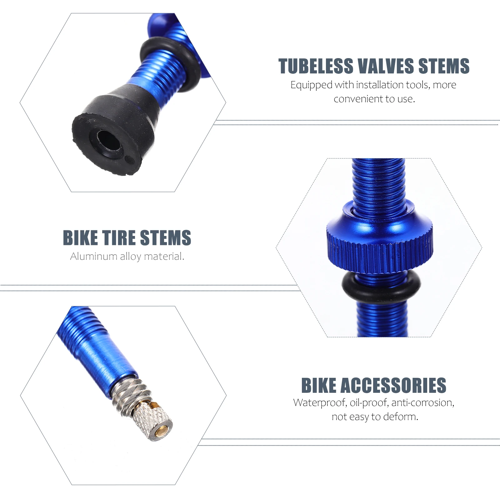 

Tubeless Valve Stems Heavy Duty Alloy Metal Bike Tire Valves Corrosion Resistant Durable Bicycle Accessories Air Nozzle