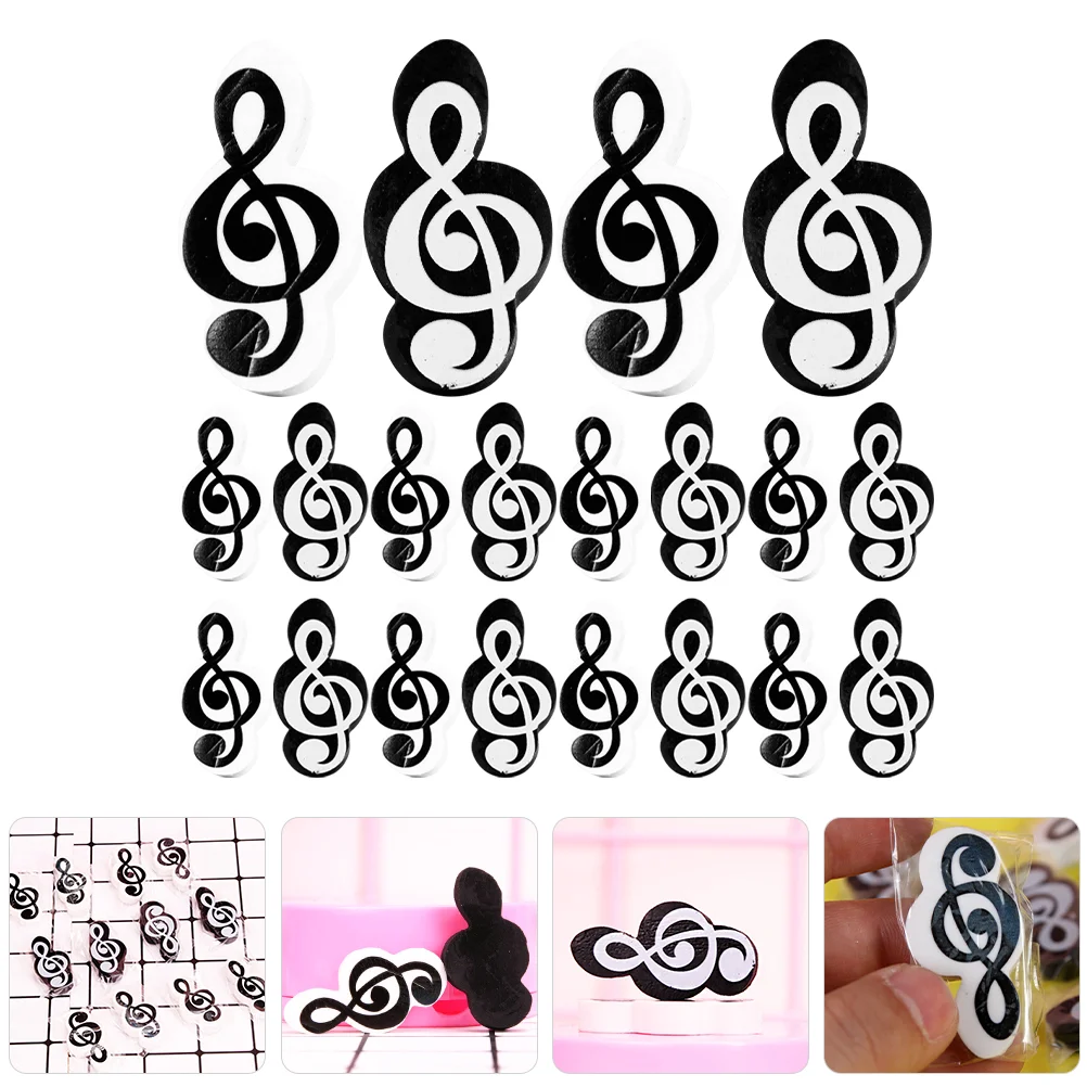 20 Pcs Erasers for Puzzle Whiteboard Kids Students Small Music Symbol Ballpoint Pen