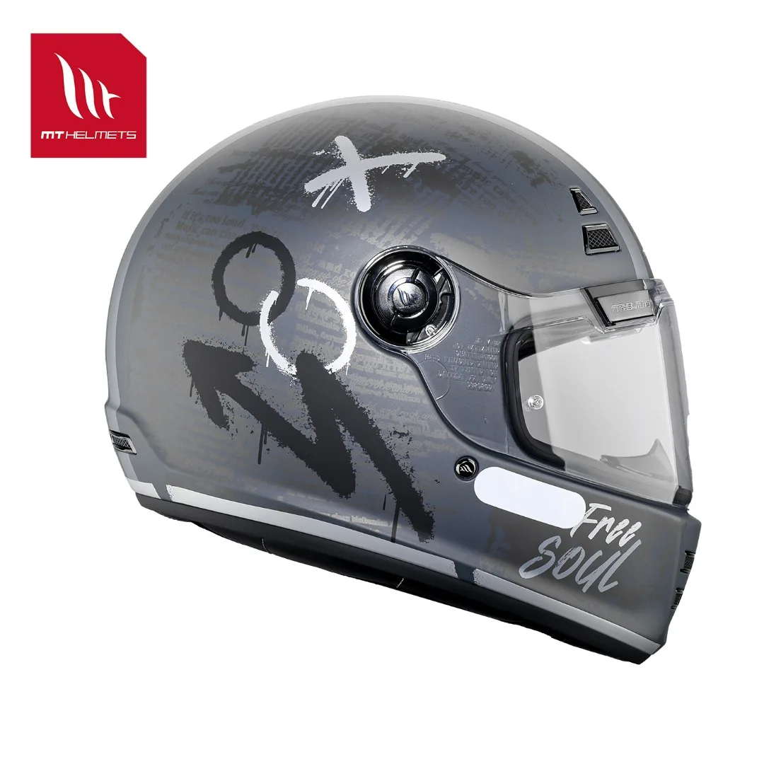 Full Face Helmet Motocross MT JARAMA Double D-ring Buckle Racing Motorcycle Helmets Gloss / Matt Anti-fog Retro V 32 Visor NEW view 4