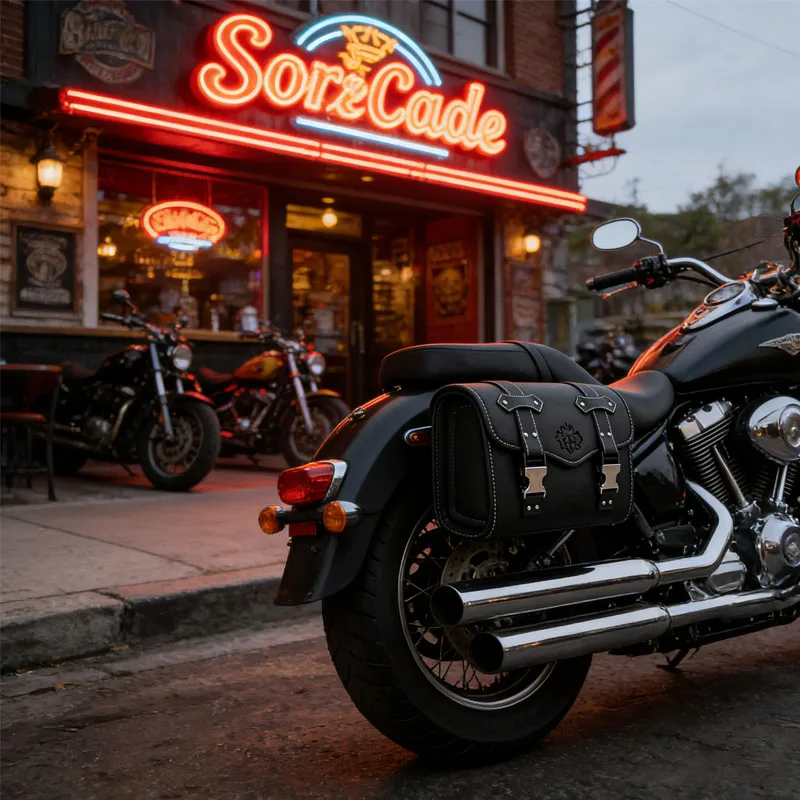 

Универсальная мотоциклетная сумка из искусственной кожи для сиденья, боковая сумка для инструментов и оборудования, сумка на вилку, багажная сумка, сумки на руль, ретро-аксессуары для модификации