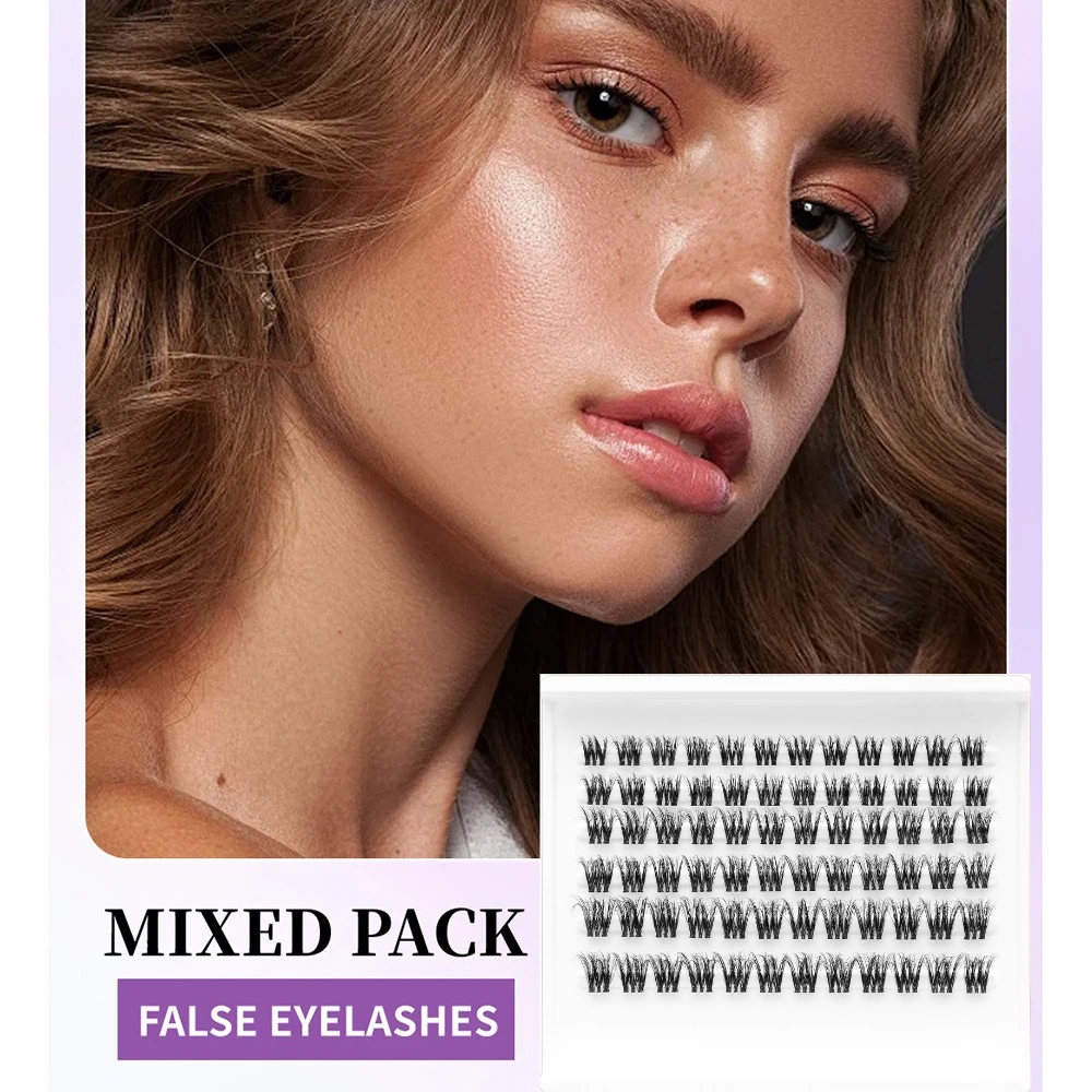 

72 Clusters Hot Selling False Eyelashes Female Natural Thick Dense Curled Fake Eyelashes Simulation European and American Lashes
