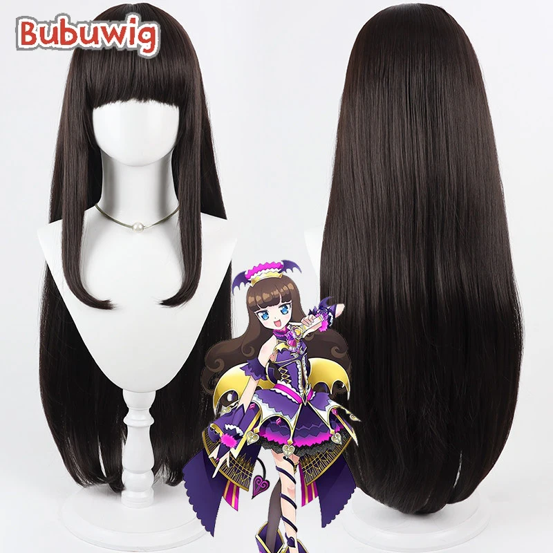 

Bubuwig Synthetic Hair Kurosu Aroma Cosplay Wigs Idol Time PriPara Kurosu Aroma 80cm Long Straight Dark Brown Wig Heat Resistant