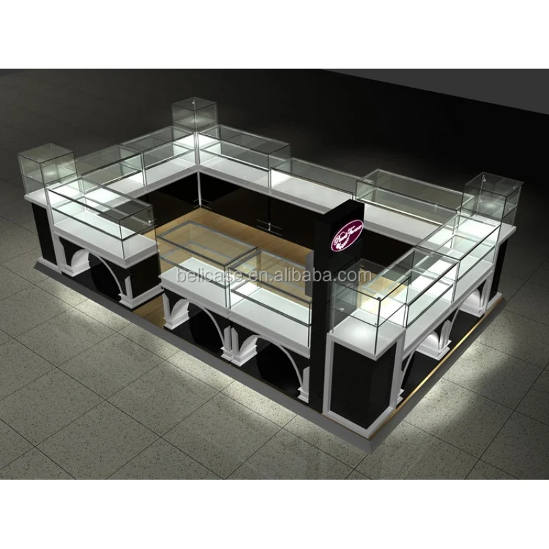 Custom, Luxe Sieraden Winkel Kast Display Toonbank Voor Retail Sieraden Winkel Display Showcase Winkelcentrum Sieraden Kiosk Design