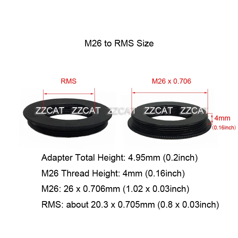 M26 to RMS Adapter Microscope Objective Adapter RMS-M26 Thread Objective Ring for Mitutoyo Olympus China-made Microscope