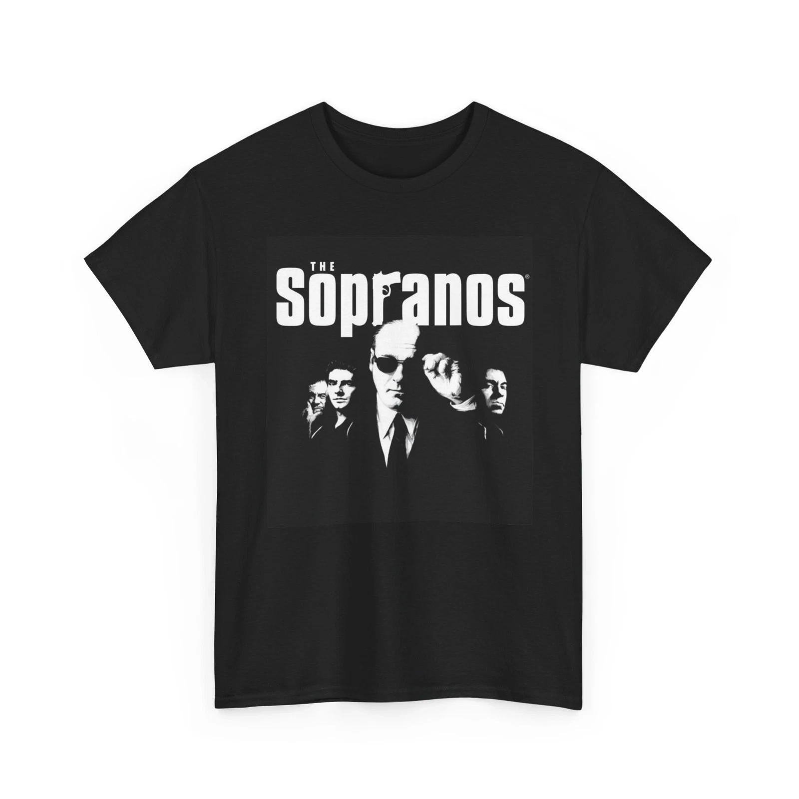 الرجال Prue القطن الجرافيك طباعة تي شيرت توني سوبرانو الجرافيك المحملة خمر عشاق الفيلم الرجعية للجنسين القطن الثقيل قصيرة الأكمام