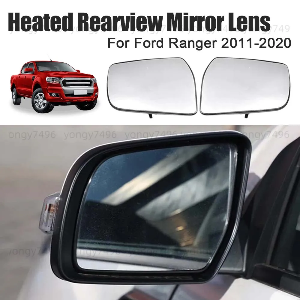 

High Quality Car Wide Angle Heated Rearview Mirror Lens For Ford Ranger 2011-2020 Cars Accessories Replace Mirrored Glass
