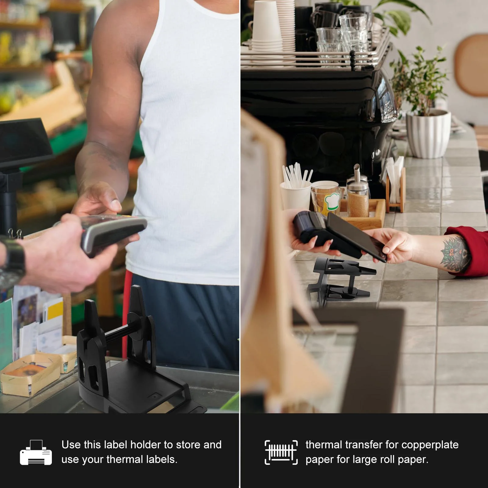 Heat Sensitive Mounting Bracket Thermal Printer Labels Plastic Paper Holder Desktop Stand