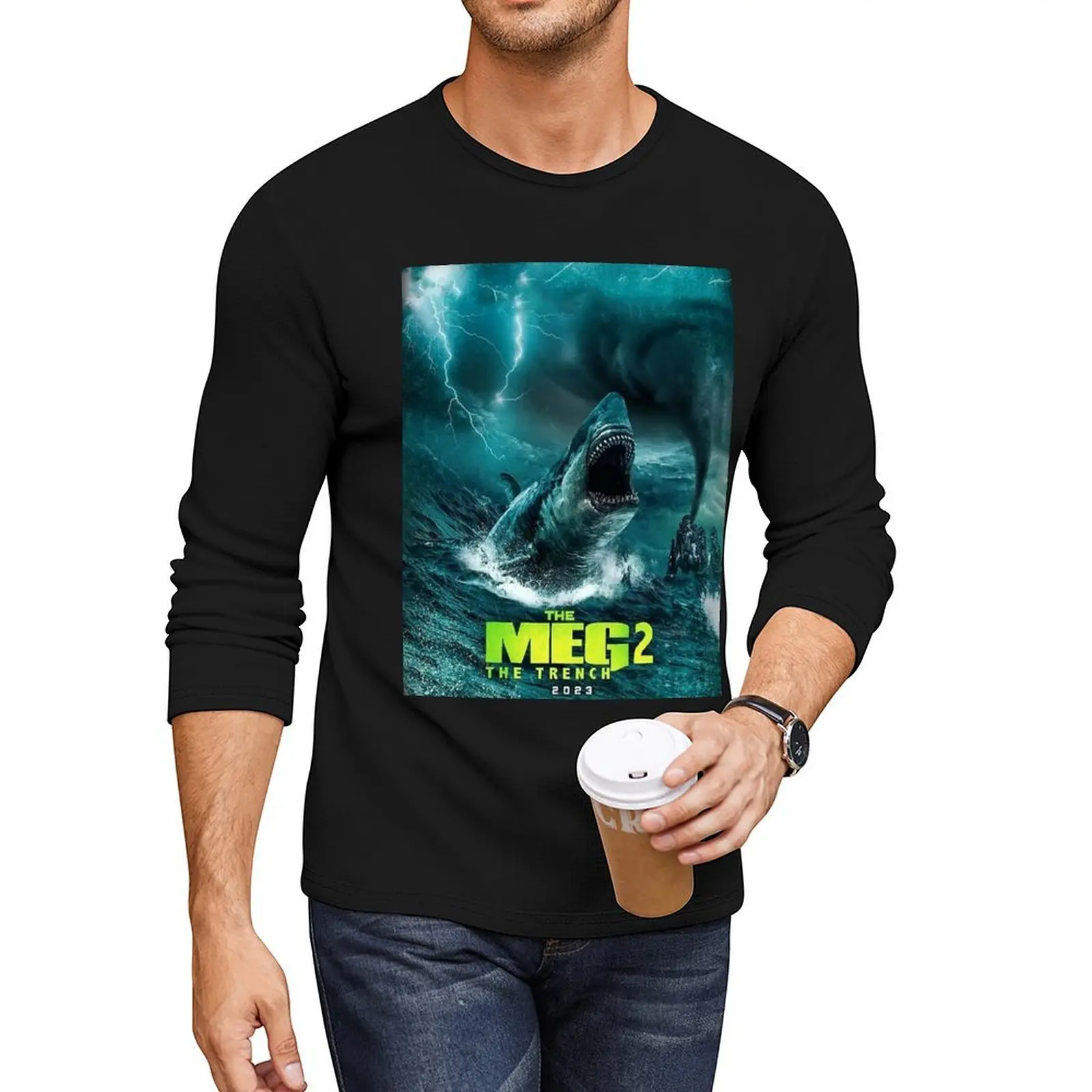 

Meg 2: The Trench Long T-Shirt graphic t shirts vintage clothes Tee shirt oversized t shirt sweat shirts, men