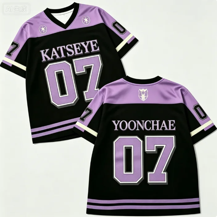 Unisex Y2K Harajuku Jersey Top, KPOP Inspired Retro Graphic Shirt, Loose Fit Concert Fan Support Clothing for Daily Street Wear