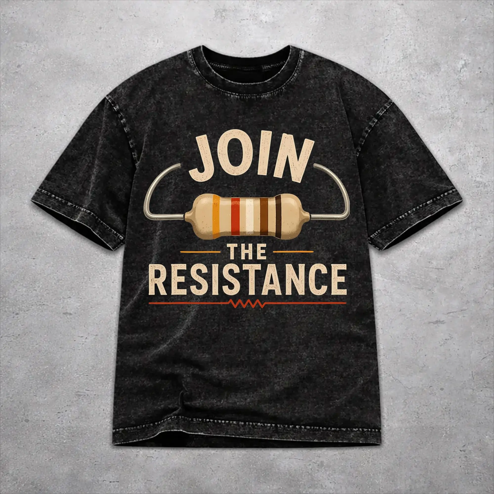 Summer Join the Resistance Engineer  Washed Shirts Apparel Harajuku T-Shirts  for Men Women Tee
