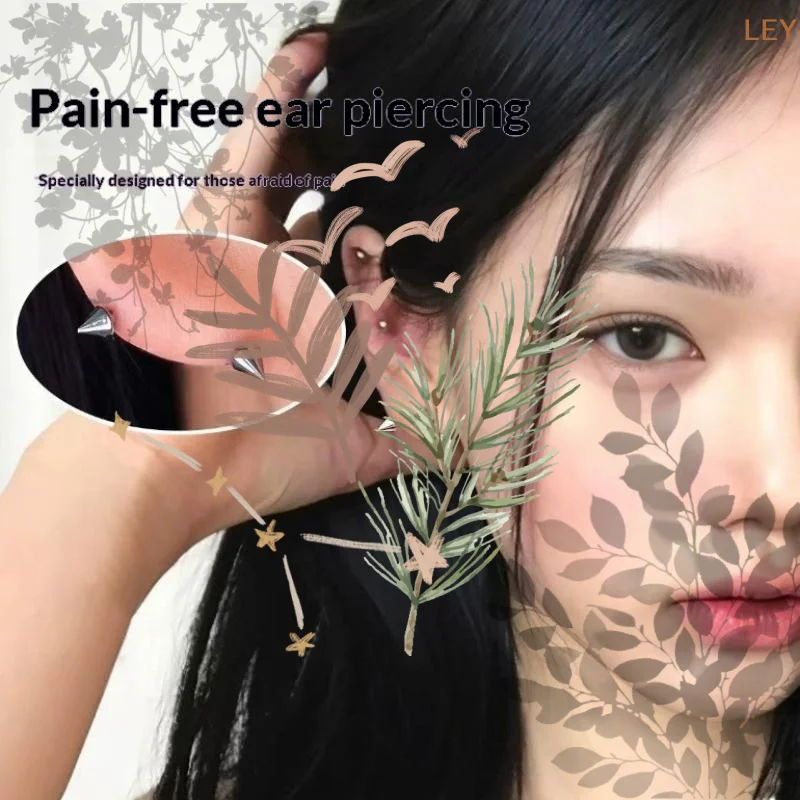2pcs/Lot Punk Rock Style Imitated Cross-Point Spike Stud Earrings Devil Ear Stack Cartilage Faux Body Piercing Jewelry Set