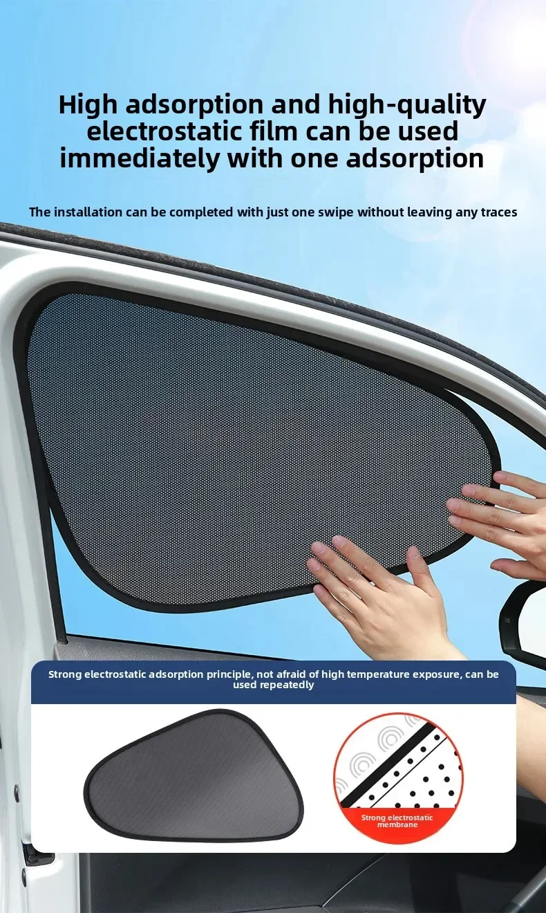 Universeller Auto-Sonnenschutz Elektrostatischer 4-Schicht-Seitenfenster-Sonnenschutz für Auto Sonnenblenden-Vorhänge UV-Schutz Sonnenschutzfolie – Detail 1