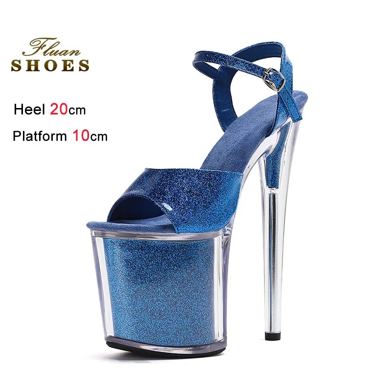 

Новые женские туфли на высоком каблуке 20 см, высококачественные женские туфли на шпильке 20 см, женские босоножки на платформе 10 см, водонепроницаемые, размеры 34-43