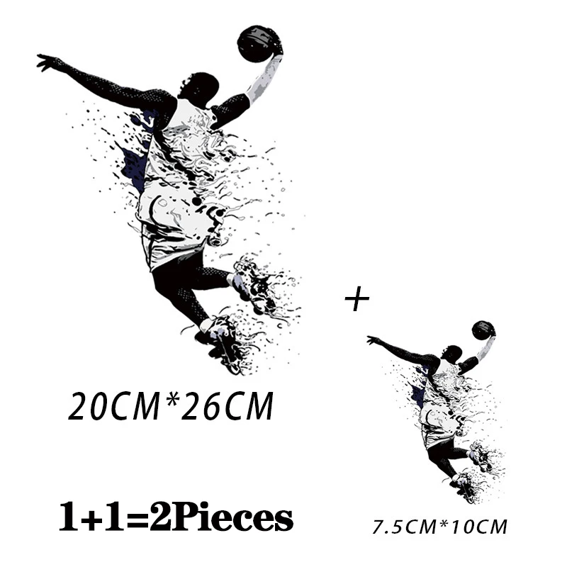 2Pcs/Lot Basketball Football Sports Application Iron On Ironing Patches Thermoadhesive Heat Thermal Transfer T Shirt Stickers