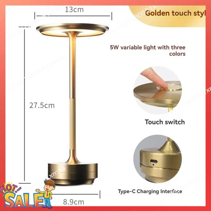 ABCL Lampade da tavolo senza fili ricaricabili Lampada da tavolo a batteria portatile Lampada da tavolo a LED con regolazione a 3 colori per la cena all'aperto