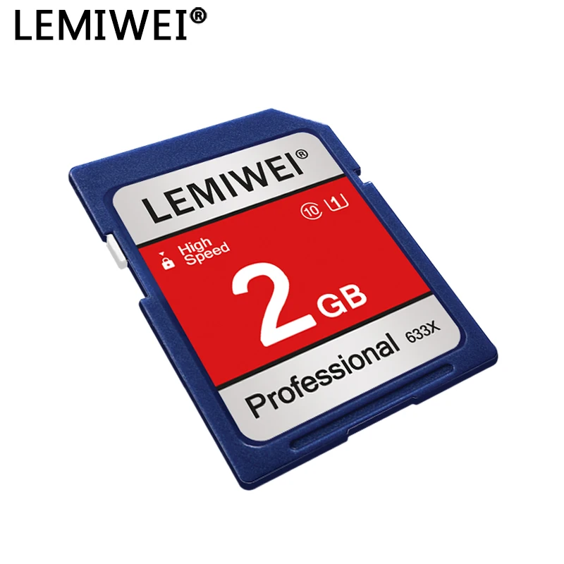 بطاقة ذاكرة Lemiwei 256 ميجابايت 512 ميجابايت 1 جيجابايت 2 جيجابايت بطاقة SD عالية السرعة احترافية 633x بطاقة تخزين U1 فئة 10 UHS-I للكاميرا