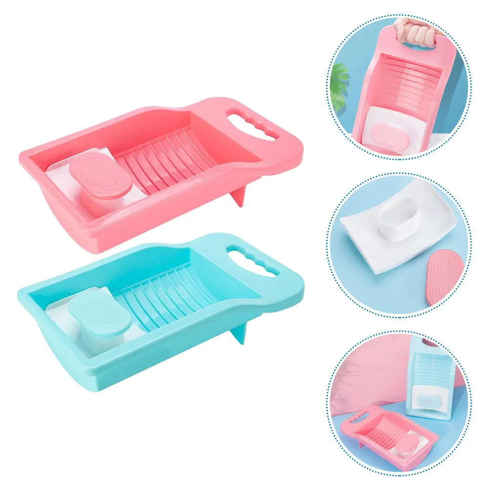 

2Pcs Washboard for Laundry Compact Durable PP Plastic Hand Washboard Clothes Washing Tool Underwear Socks Washing Board