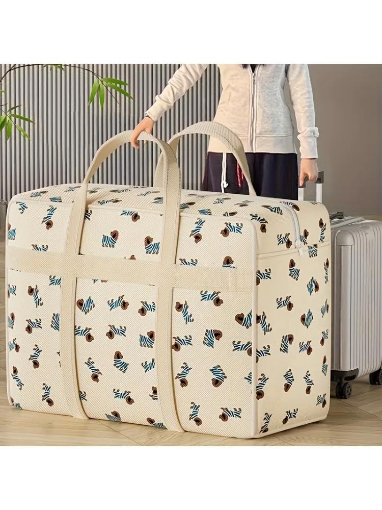 Sac de rangement de bagages pliable 1 pièce avec motif de chiot mignon, sac de rangement de voyage peu encombrant de grande capacité, sac en Polyester Durable