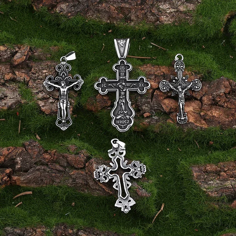 2024 جديد 316L الفولاذ المقاوم للصدأ يسوع الصليب قلادة قلادة للرجل السائق محظوظ مجوهرات Freeshipping