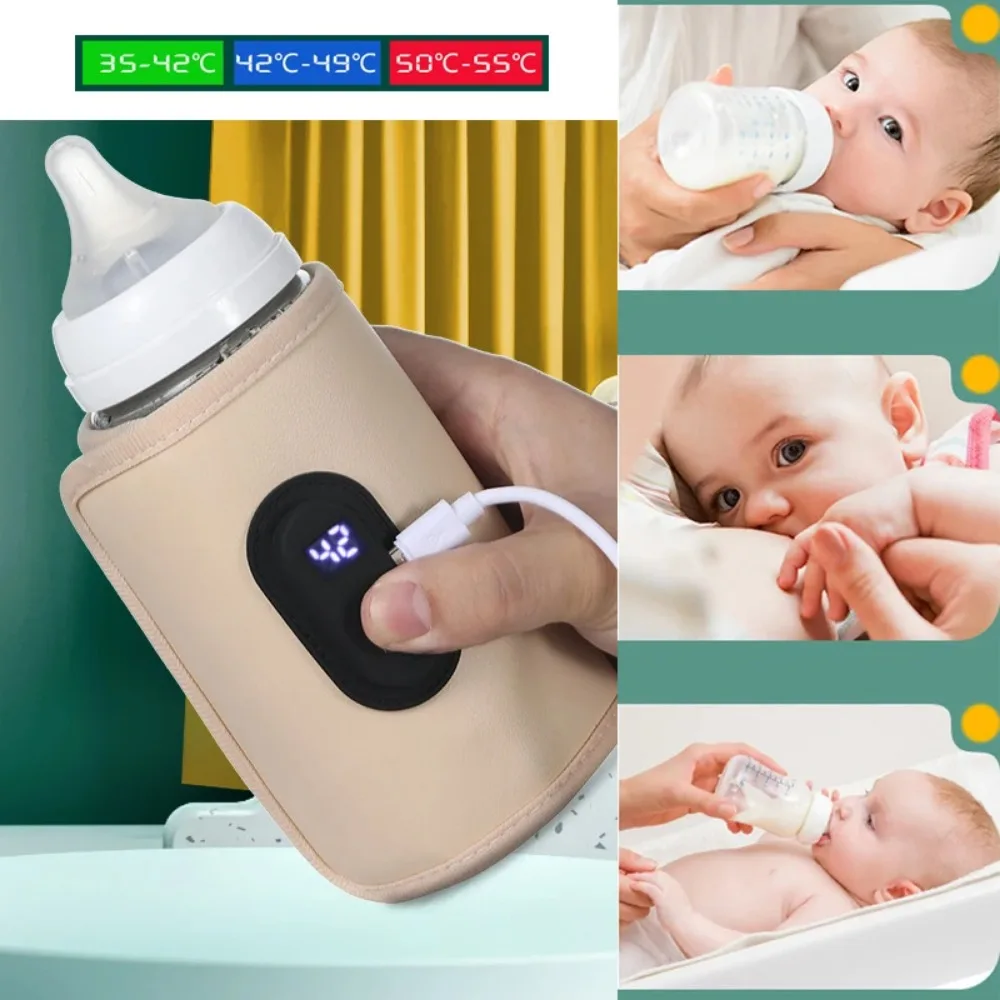 USB Powered BabyBottle Heating Sleeve Constant Temperature MilkWarmer Universal Fit Portable Feeding Accessory for OutdoorTravel