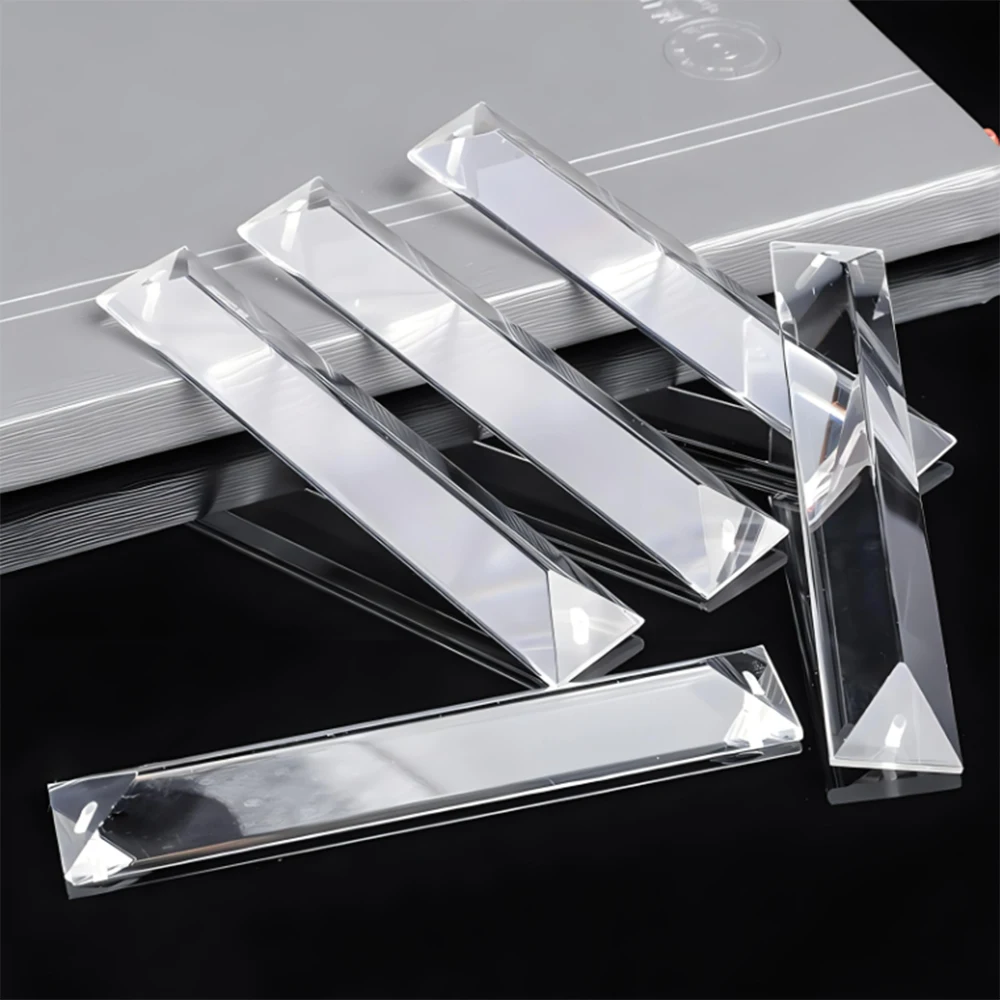 

All Sizes Clear Crystal Triangle Strip Chandelier Prism Glass Lamp Part Pendant In One/Two Holes for Curtain Pendants Home Decor