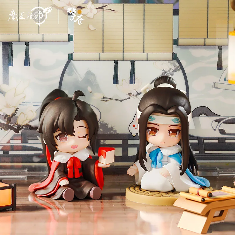In Stock New Mo Dao Zu Shi Anime Action Figure Toys Q Version Lan Wangji Wei Wuxian Figures Collection Model Dolls Gift