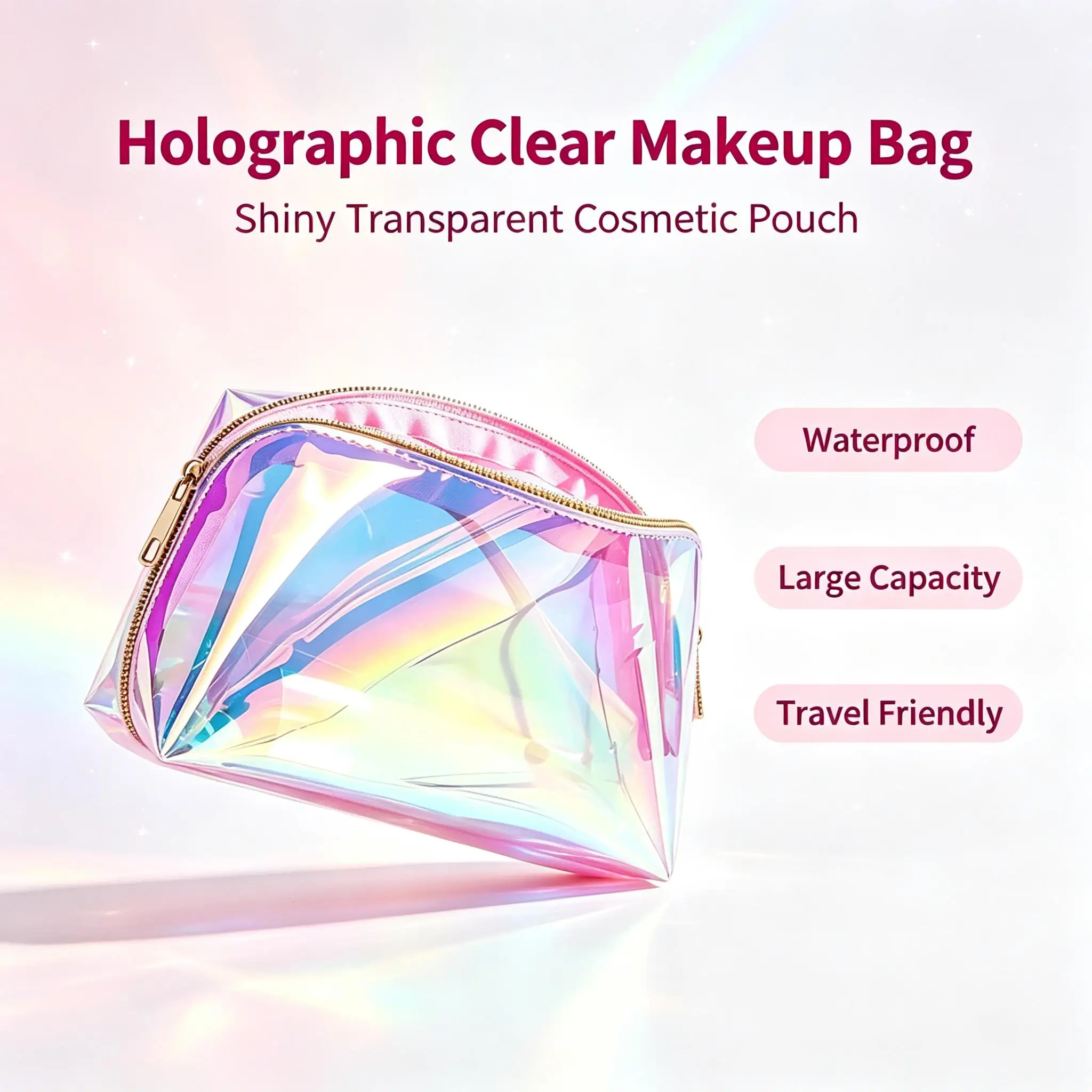 New Colorful Laser Makeup Bag Ins Style Portable Toilet Storage Bag Makeup Bag Travel Storage Bag Designed for Women