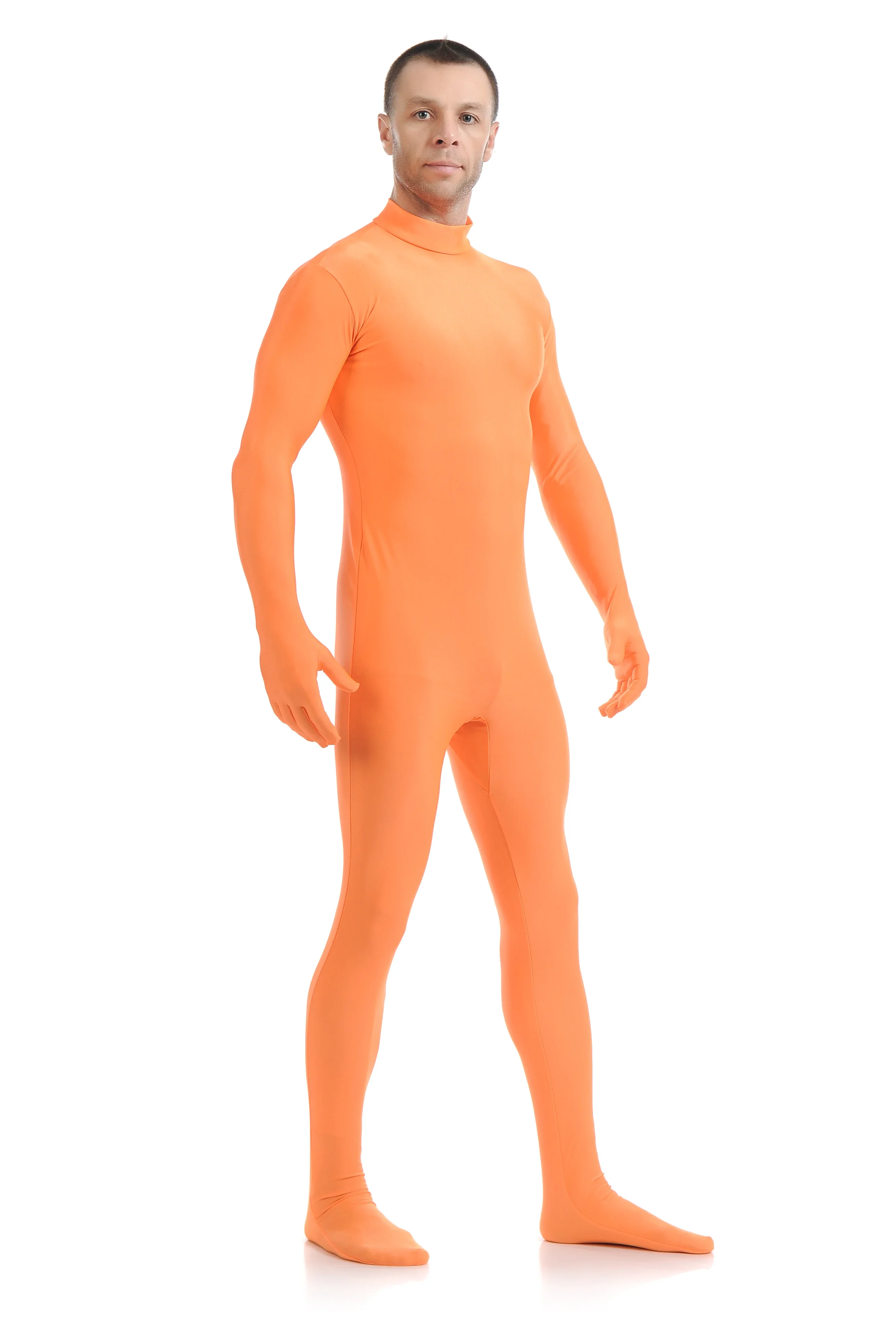 

Orange Spandex Zentai Full Body Skin Tight Jumpsuit Zentai Suit Bodysuit Costume for Women/Men Unitard Lycra Dancewear
