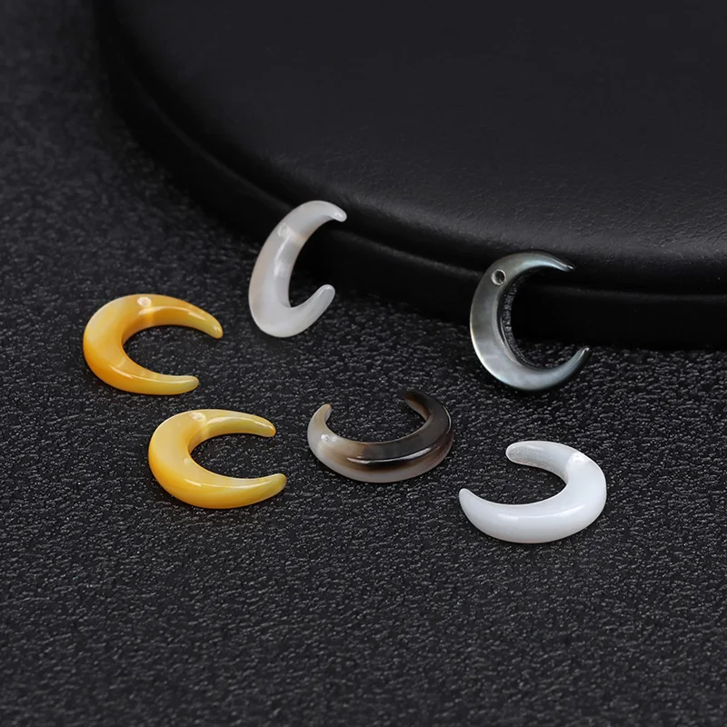 100% натуральный перламутровый бисер в форме Луны, улыбка, отверстие, Свободные Подвески для изготовления ювелирных изделий, товары для изготовления сережек, ожерелий, сделай сам