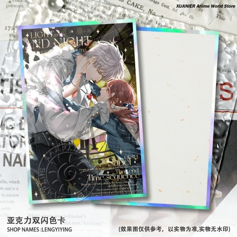 Jogo acrílico assinatura cartão luz e noite osborn evan charlie jesse sariel decoração duplo flash ornamento de papel colorido