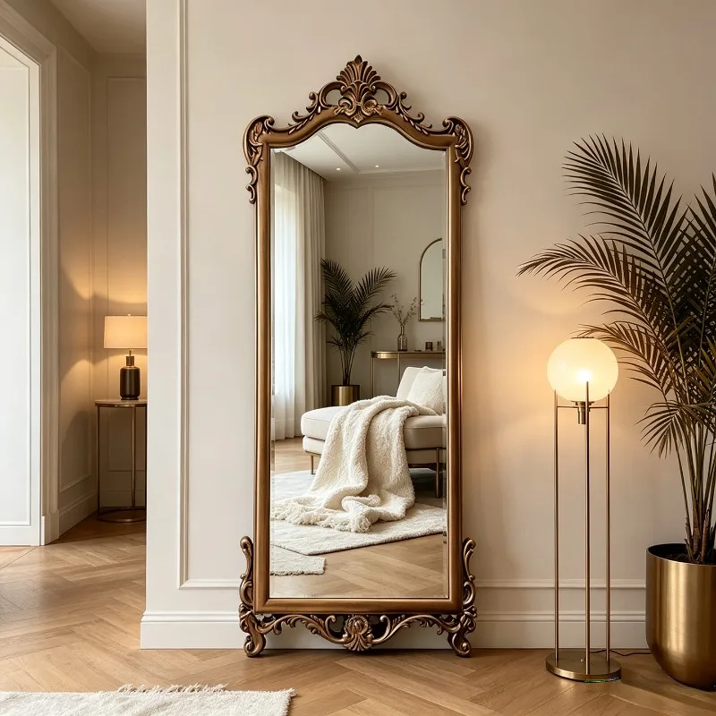 Standing Bedroom Mirror Girls Living Room Xenomorph Full Body Bathroom Luxury Men Long Mirror Floor Espelhos Home Decorations